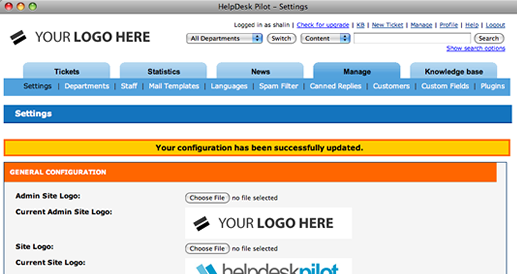 Rebrandable customer support software
